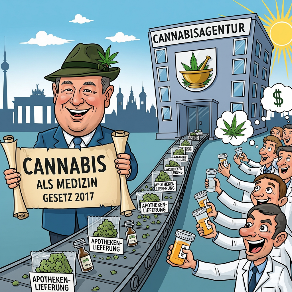 Darstellung der Cannabisagentur als Cannabiskontrolleur und Belieferer von Apotheken